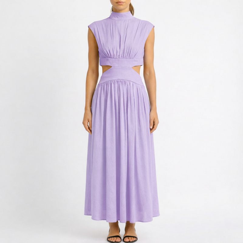 Rosie | Women's Maxi Dress With High Neckline And Ruched Detail | Elegant