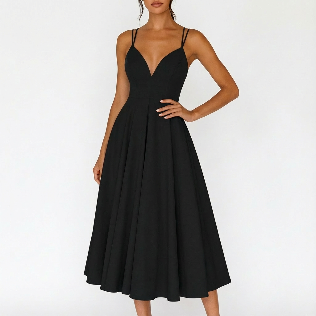 Rosie | Women's Midi Dress With Sweetheart Neckline And Full Skirt | Classic