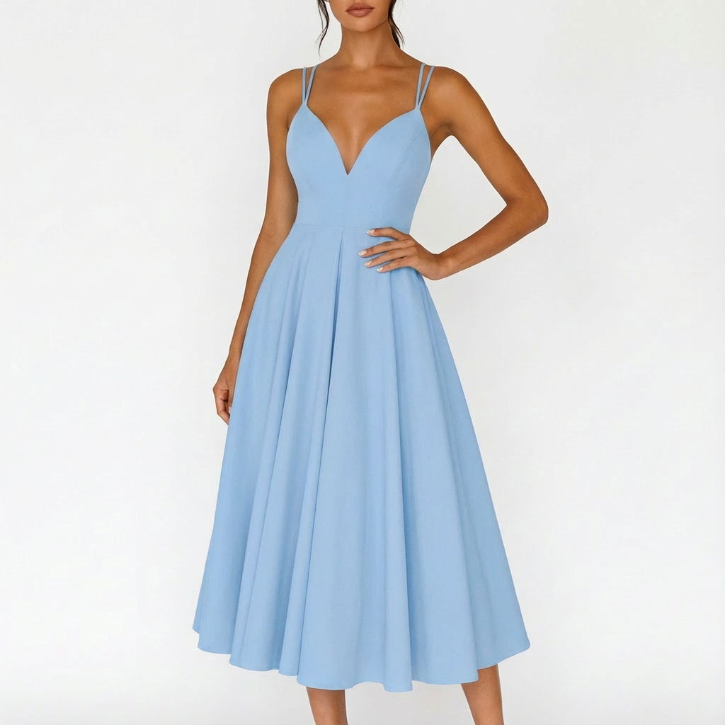 Rosie | Women's Midi Dress With Sweetheart Neckline And Full Skirt | Classic