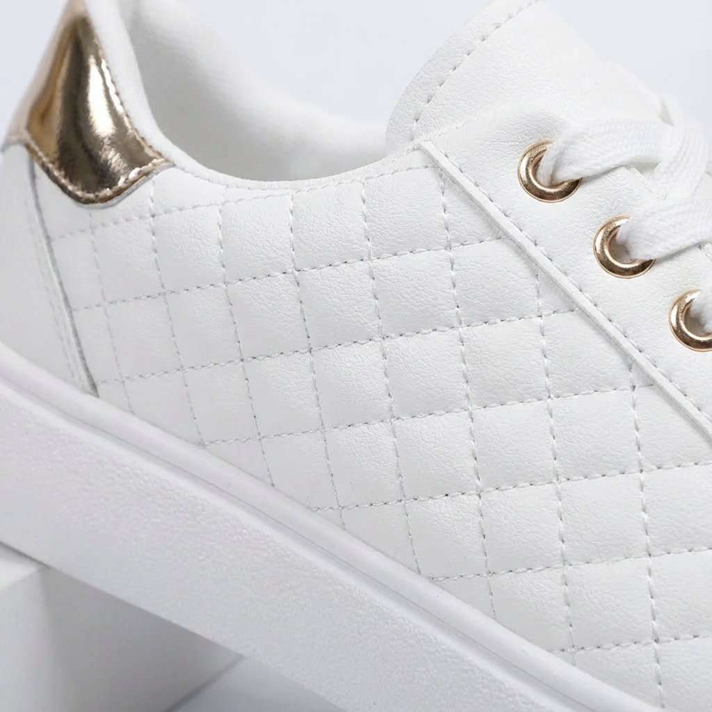 Ruth | Women's Quilted Lace-Up Low Top Sneakers