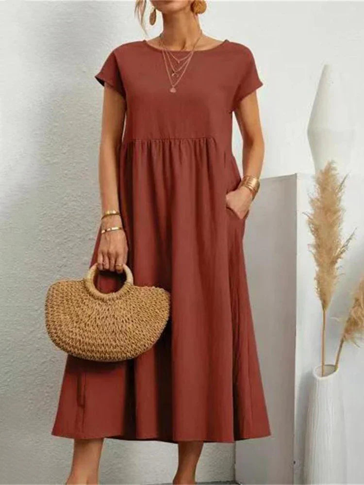 Women's Casual Summer V-neck Top With Short Sleeves