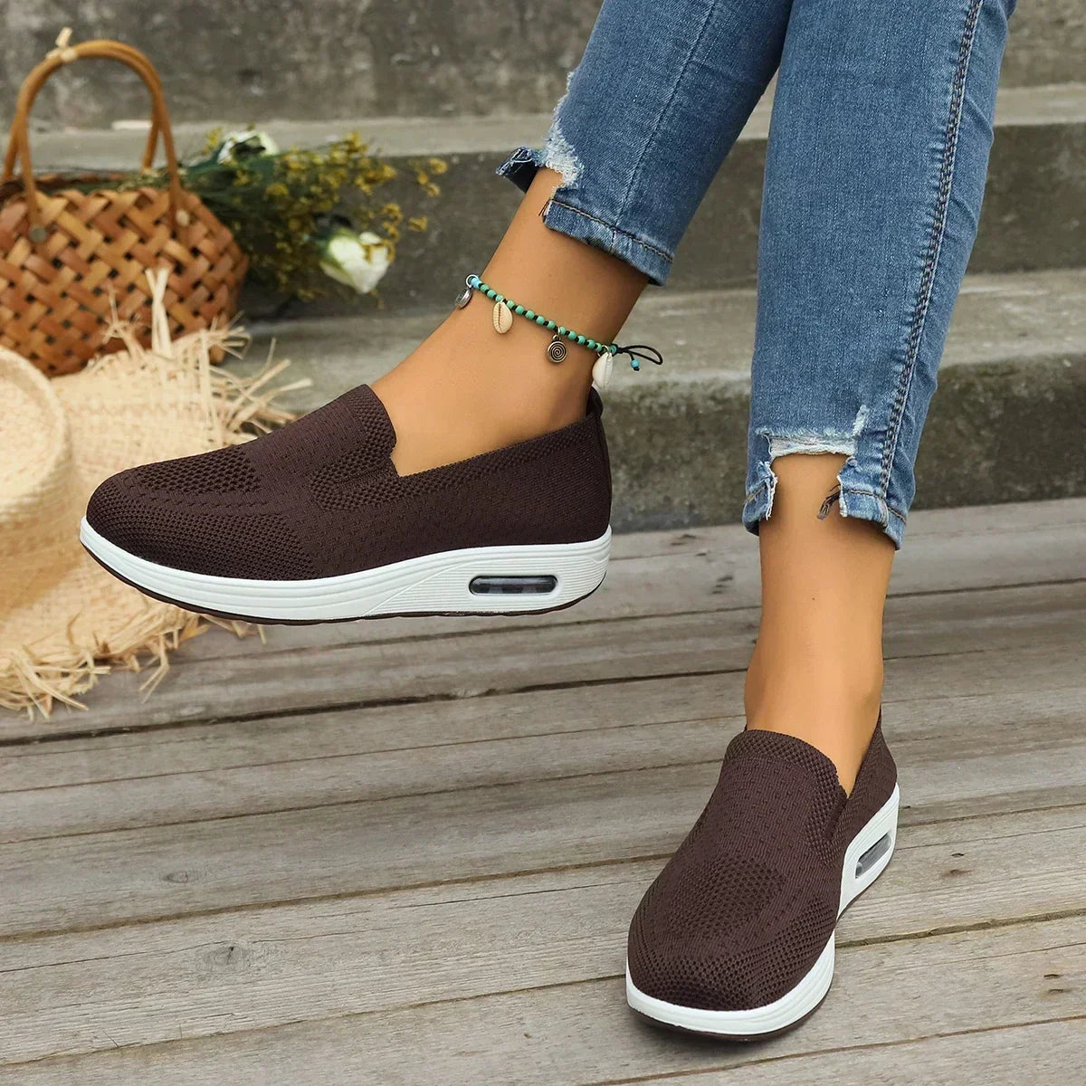 Women's Orthopedic Slip-on Walking Shoes With Cushioned Sole