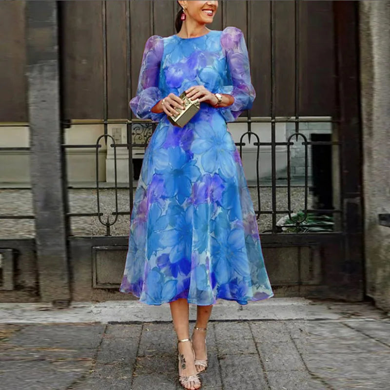 FLORAL PRINT MIDI DRESS