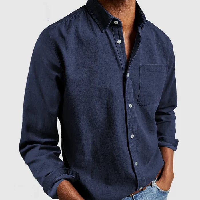 Men's Soft Cotton Blend Shirt with Classic Collar