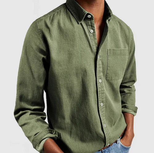 Men's Soft Cotton Blend Shirt with Classic Collar
