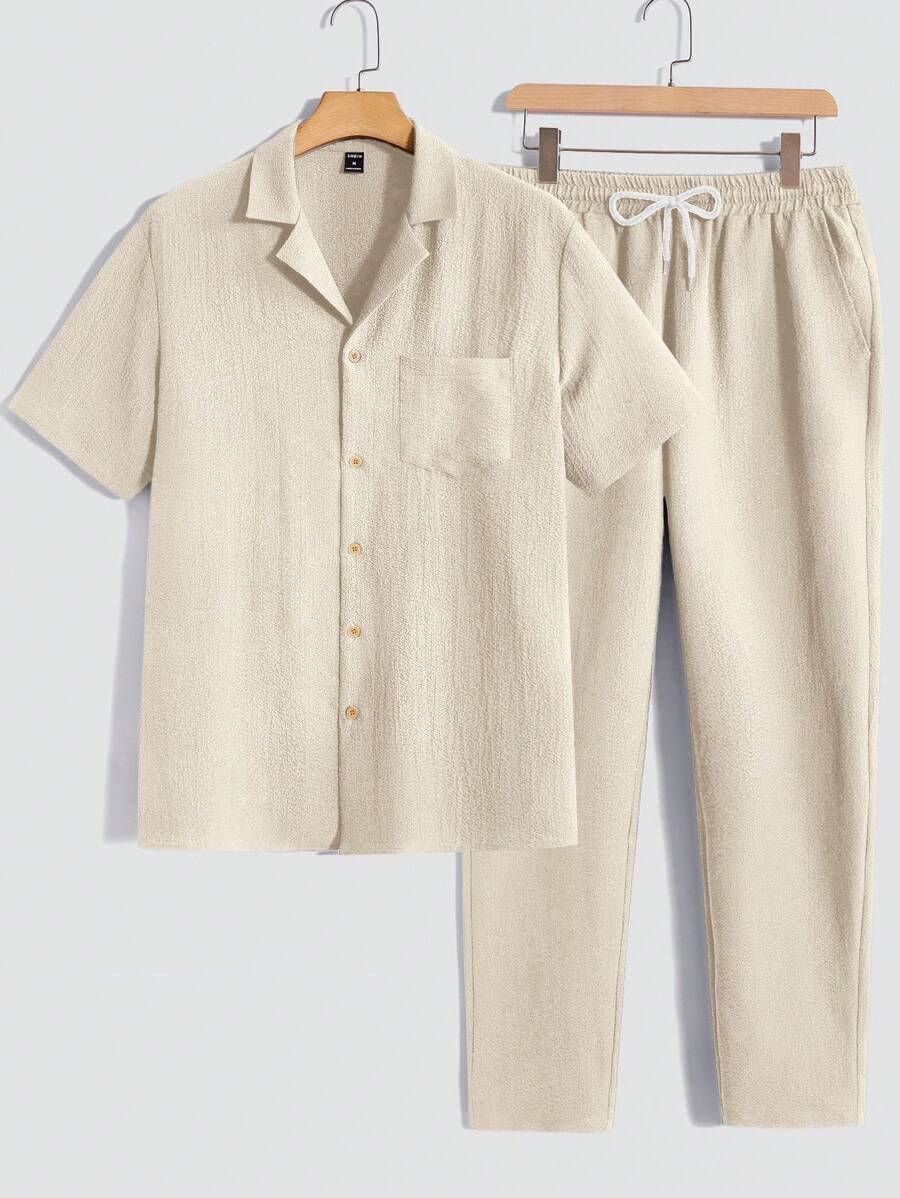 Men's Button-Up Summer Pants Set
