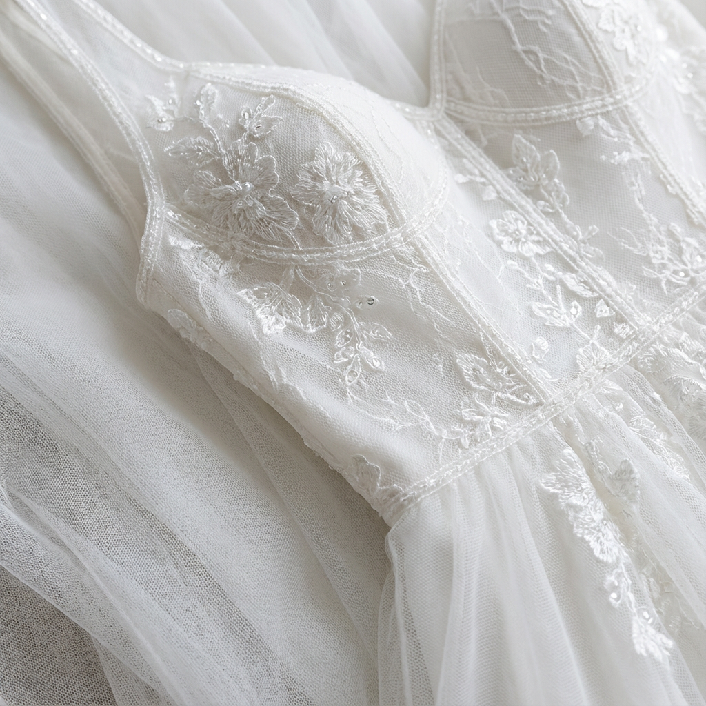 Sophie | Women's White Maxi Dress With V-Neckline And Lace Bodice | Bridal