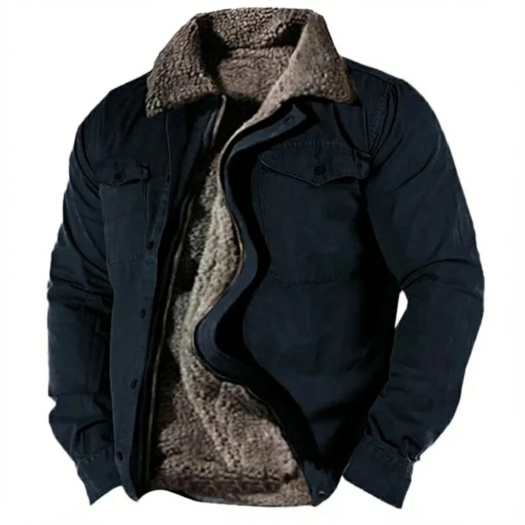 Steven | Men's Sherpa Collar Button-Down Jacket