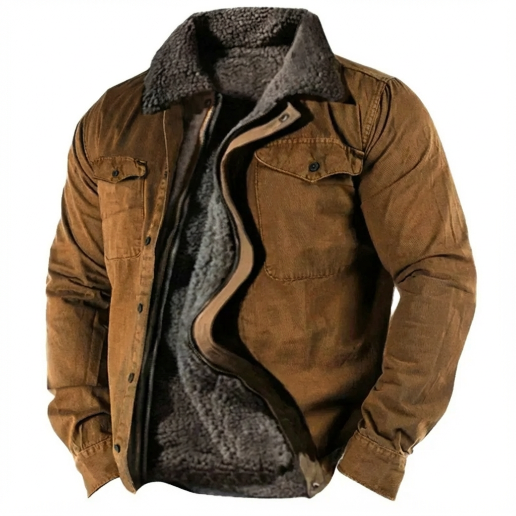 Steven | Men's Sherpa Collar Button-Down Jacket