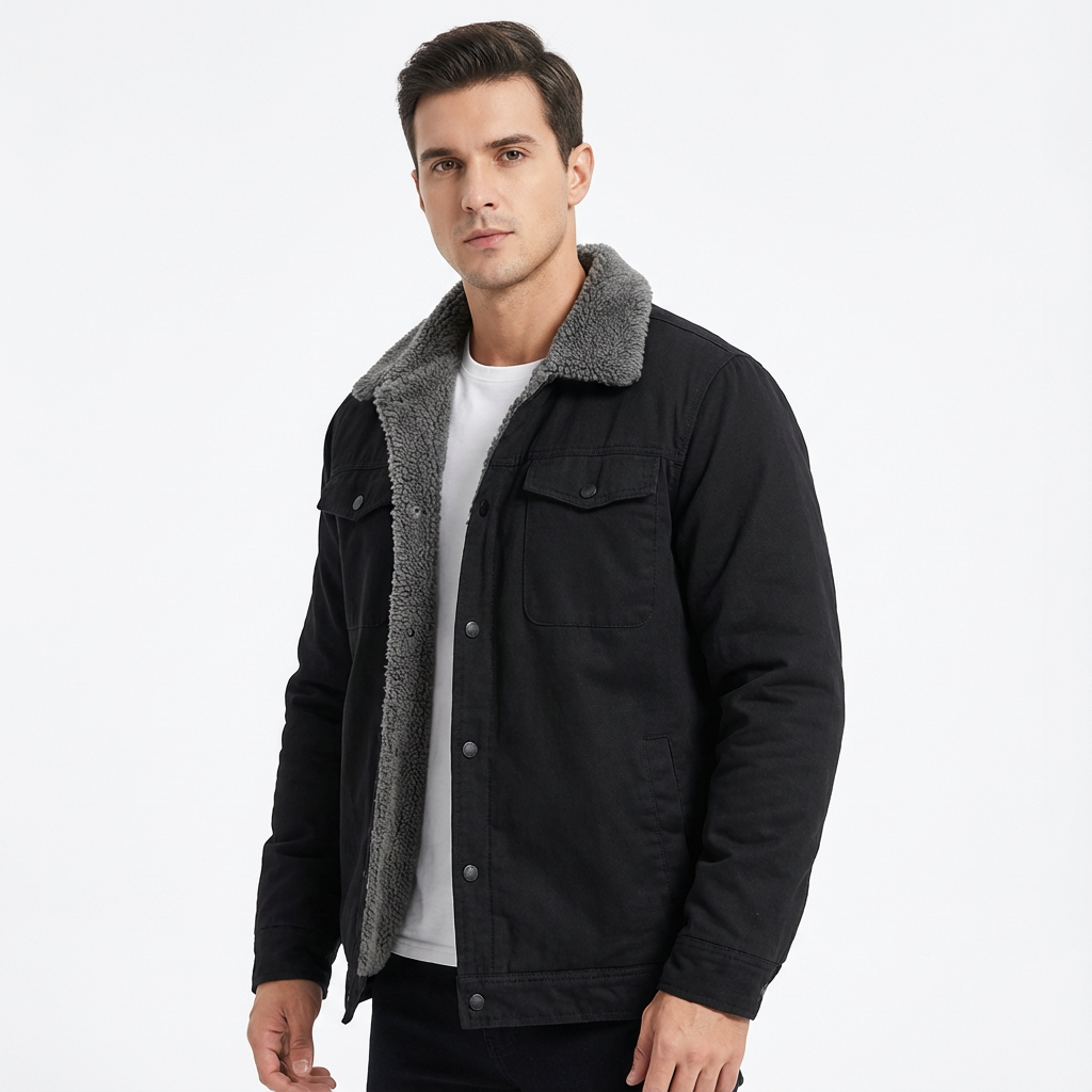 Steven | Men's Sherpa Collar Button-Down Jacket