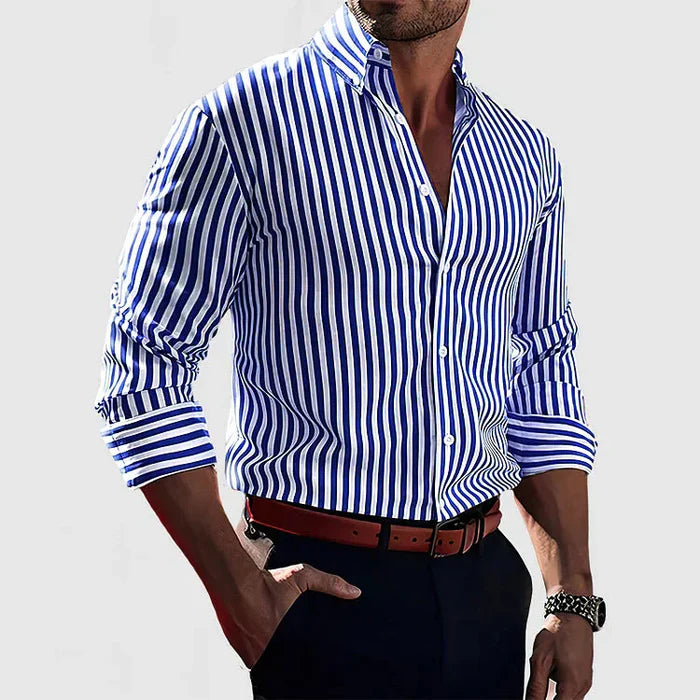 Old Money Striped Cotton Shirt for Men