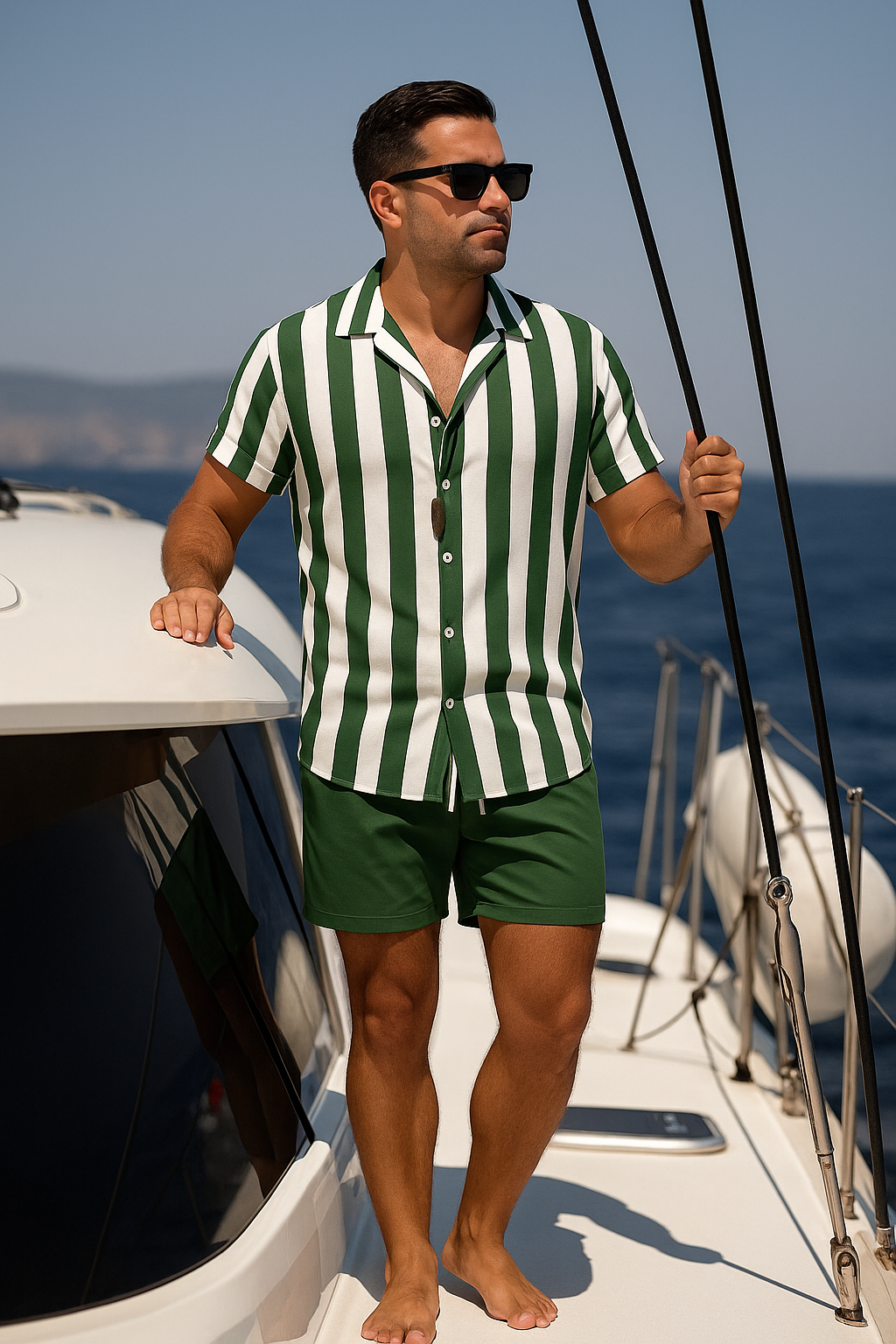 Summer Striped Two Piece Set for Men