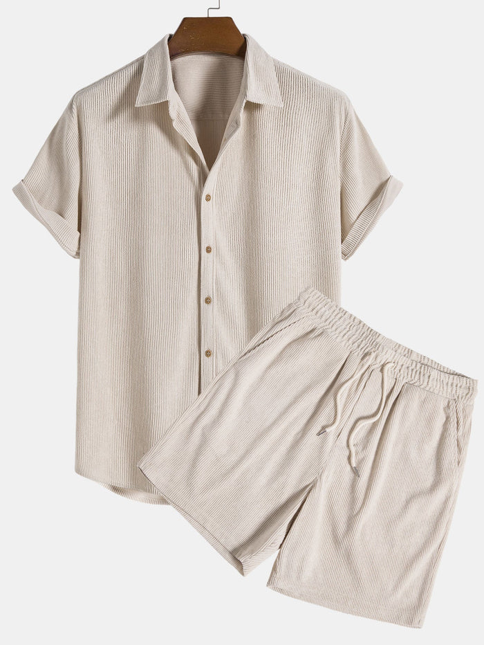 Men's Old Money Summer Corduroy Set