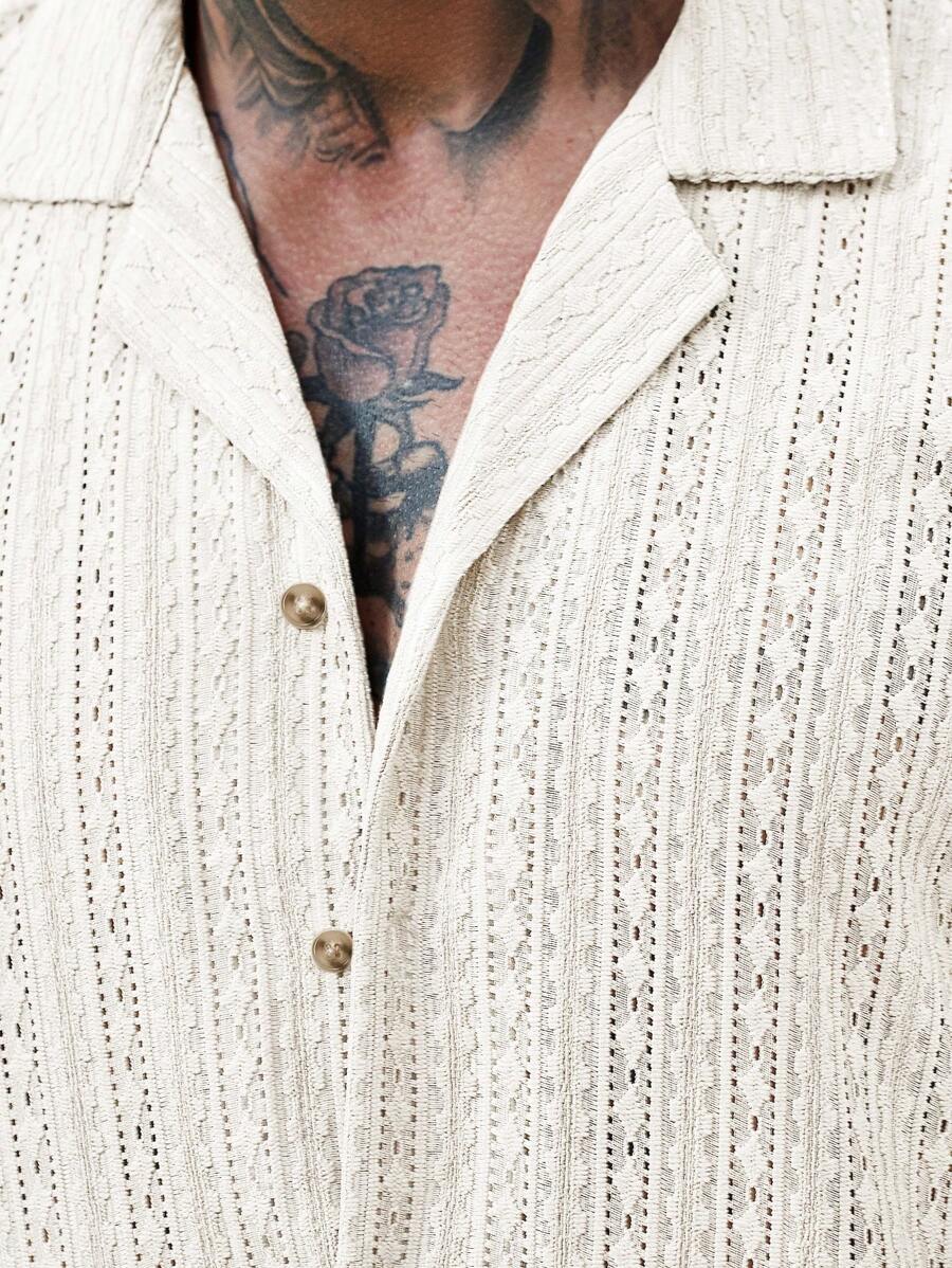 Men's Summer Hollow Shirt and Shorts Set