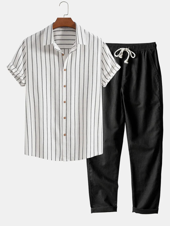 Men's Summer Linen Set with Relaxed Fit