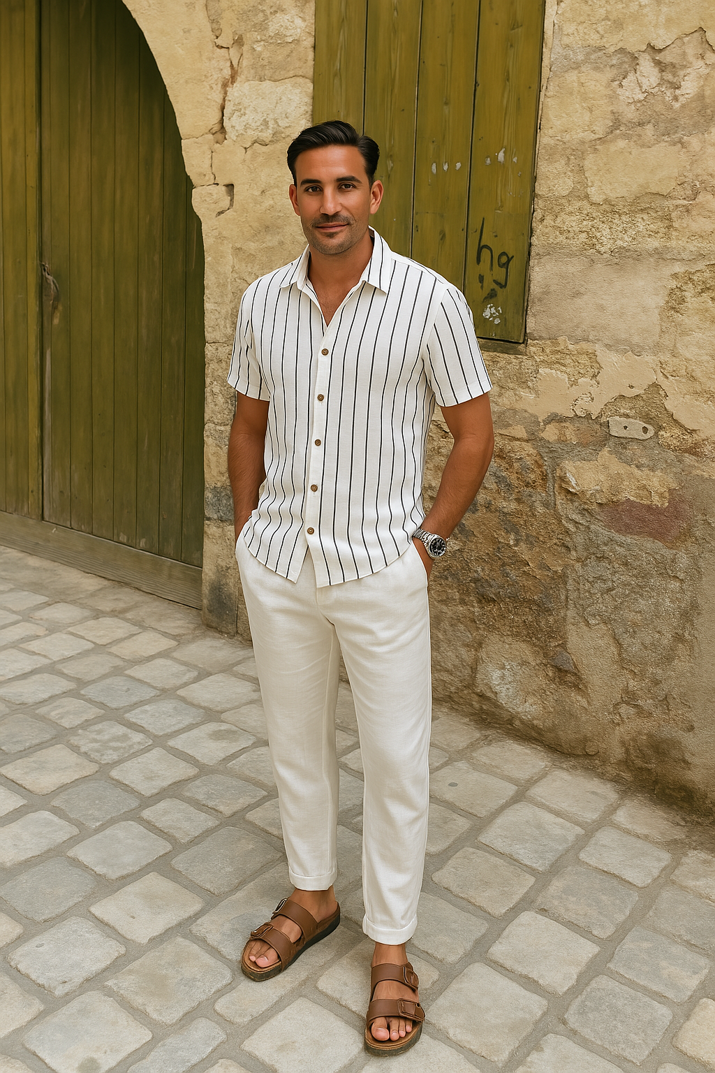 Men's Summer Linen Set with Relaxed Fit