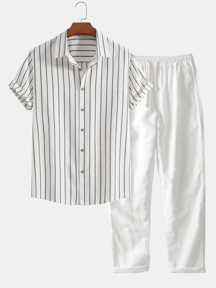 Men's Summer Linen Set with Relaxed Fit