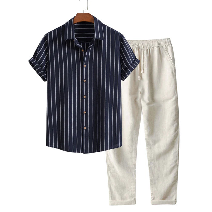 Men's Summer Linen Set with Relaxed Fit