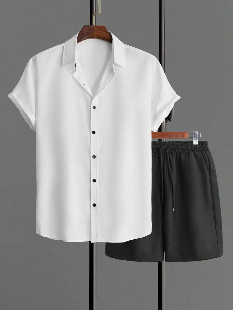 Breathable Polyester Summer Shorts Set for Men
