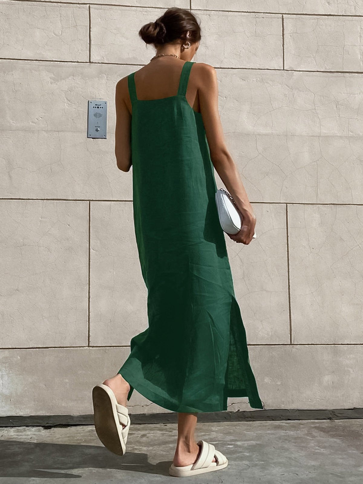 Women's Cotton Square Neck Midi Dress