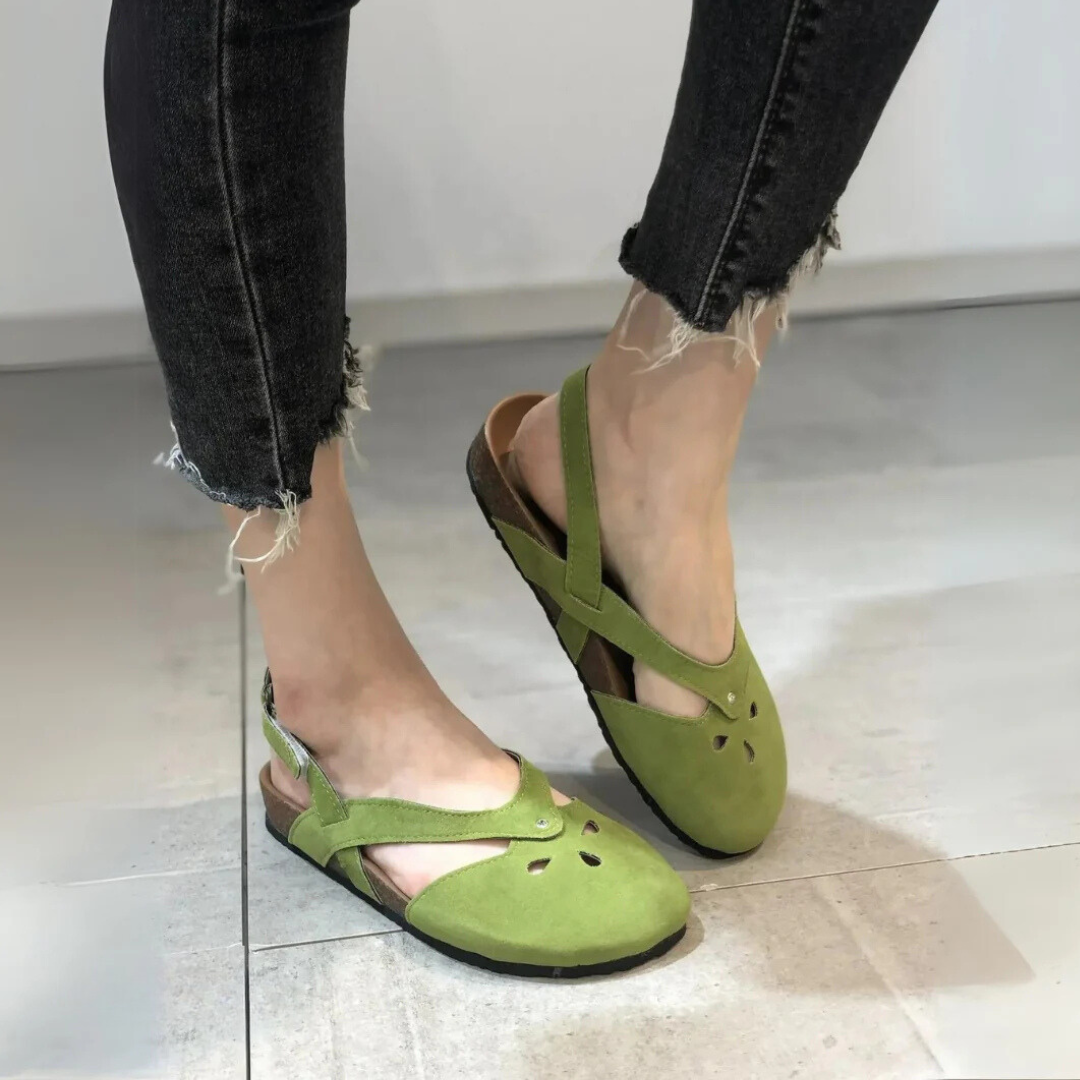 Women's Orthopedic Slingback Sandals With Cross Straps And Closed Toe
