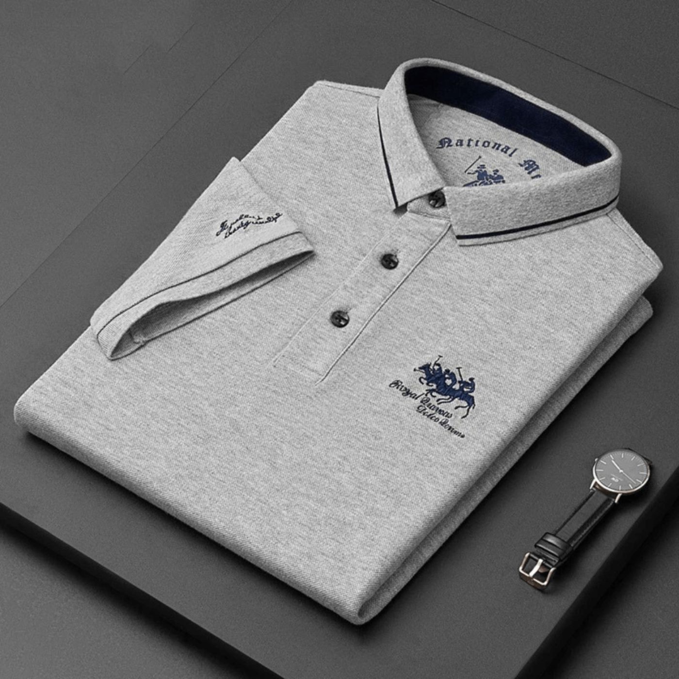 Men's Short Sleeve Polo Shirt With Embroidered Logo