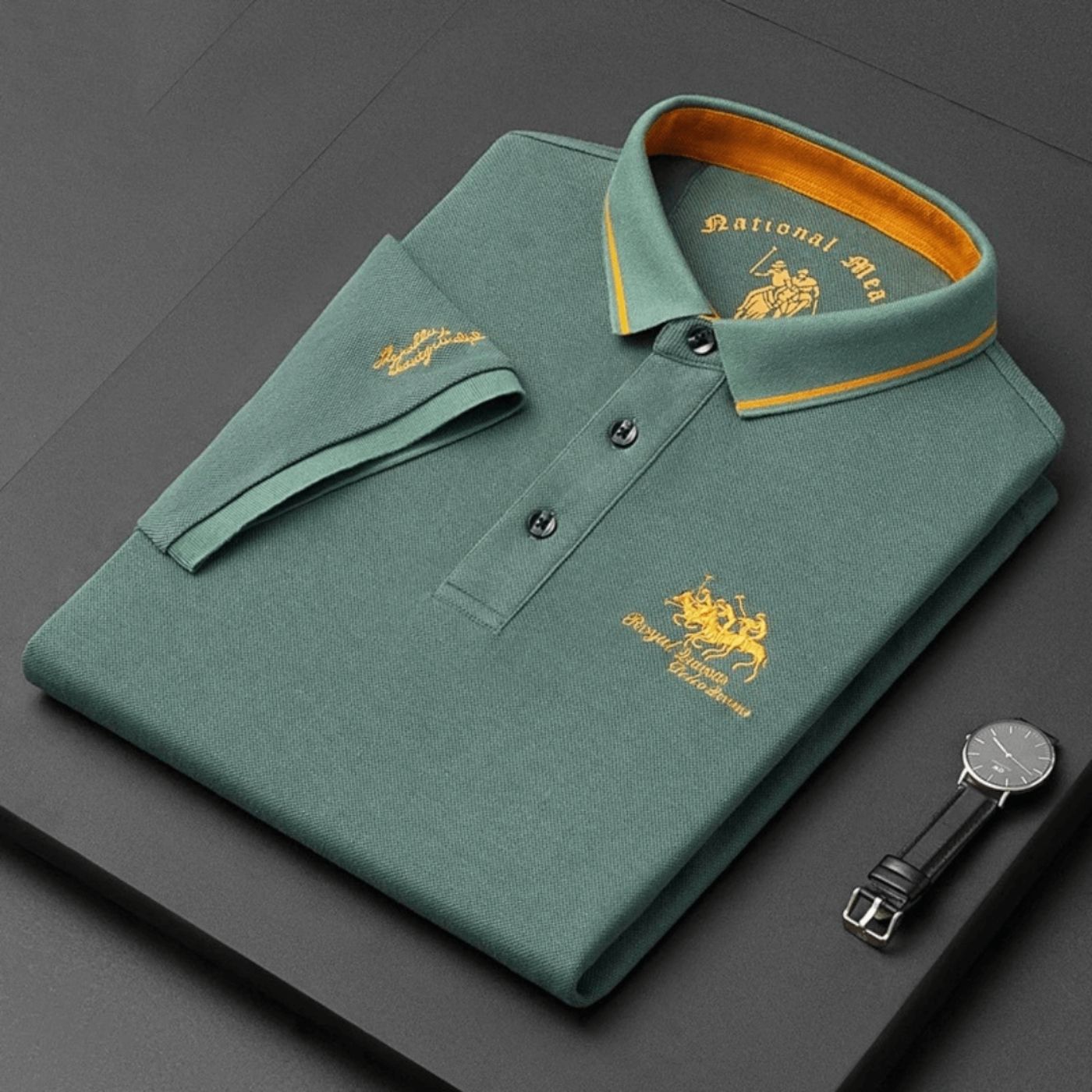 Men's Short Sleeve Polo Shirt With Embroidered Logo