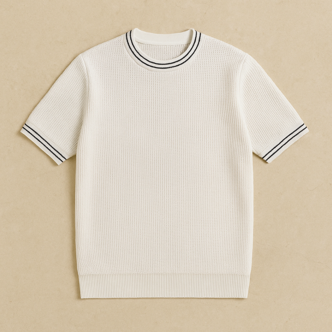 Men's Vintage-Inspired Knitted Summer T-Shirt