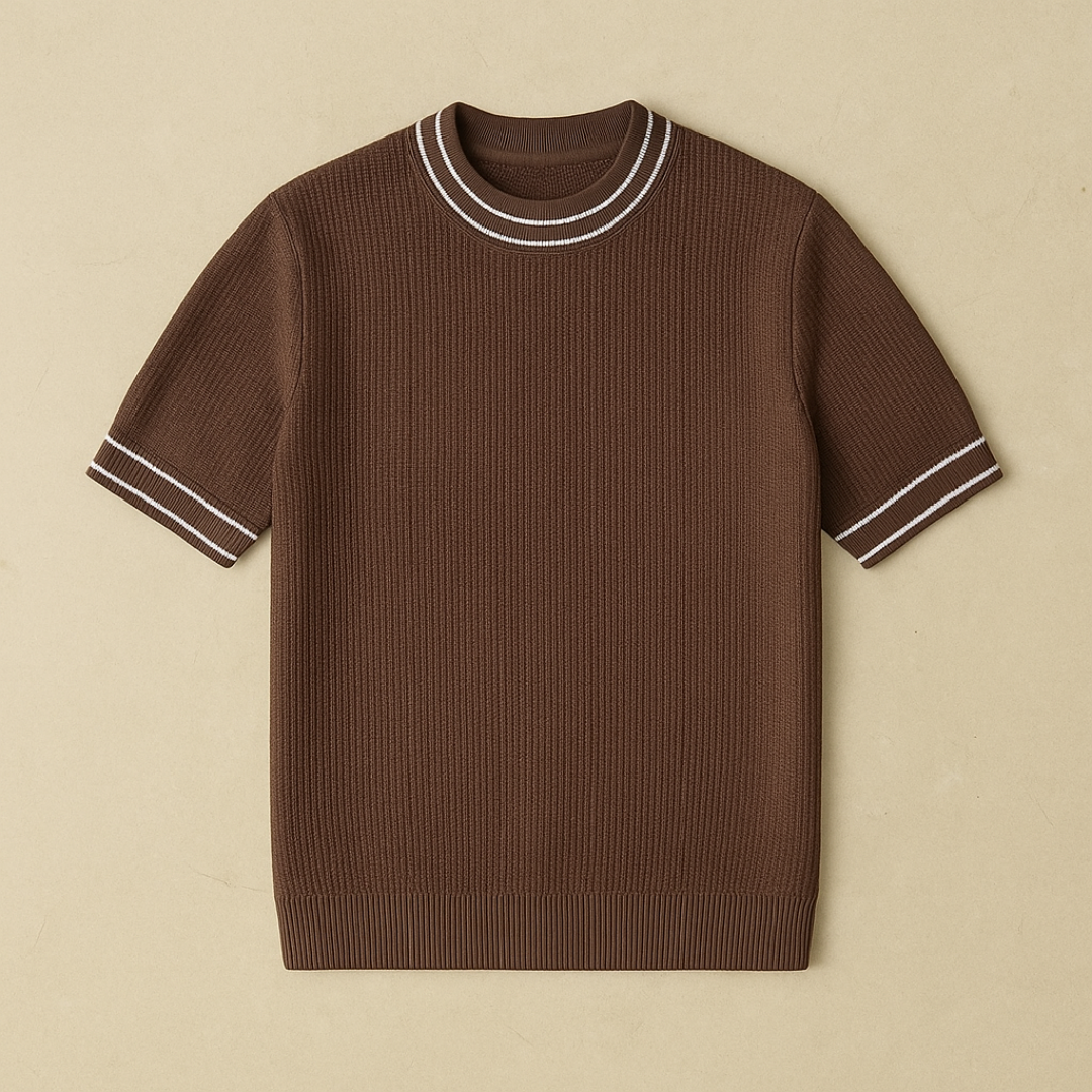Men's Vintage-Inspired Knitted Summer T-Shirt