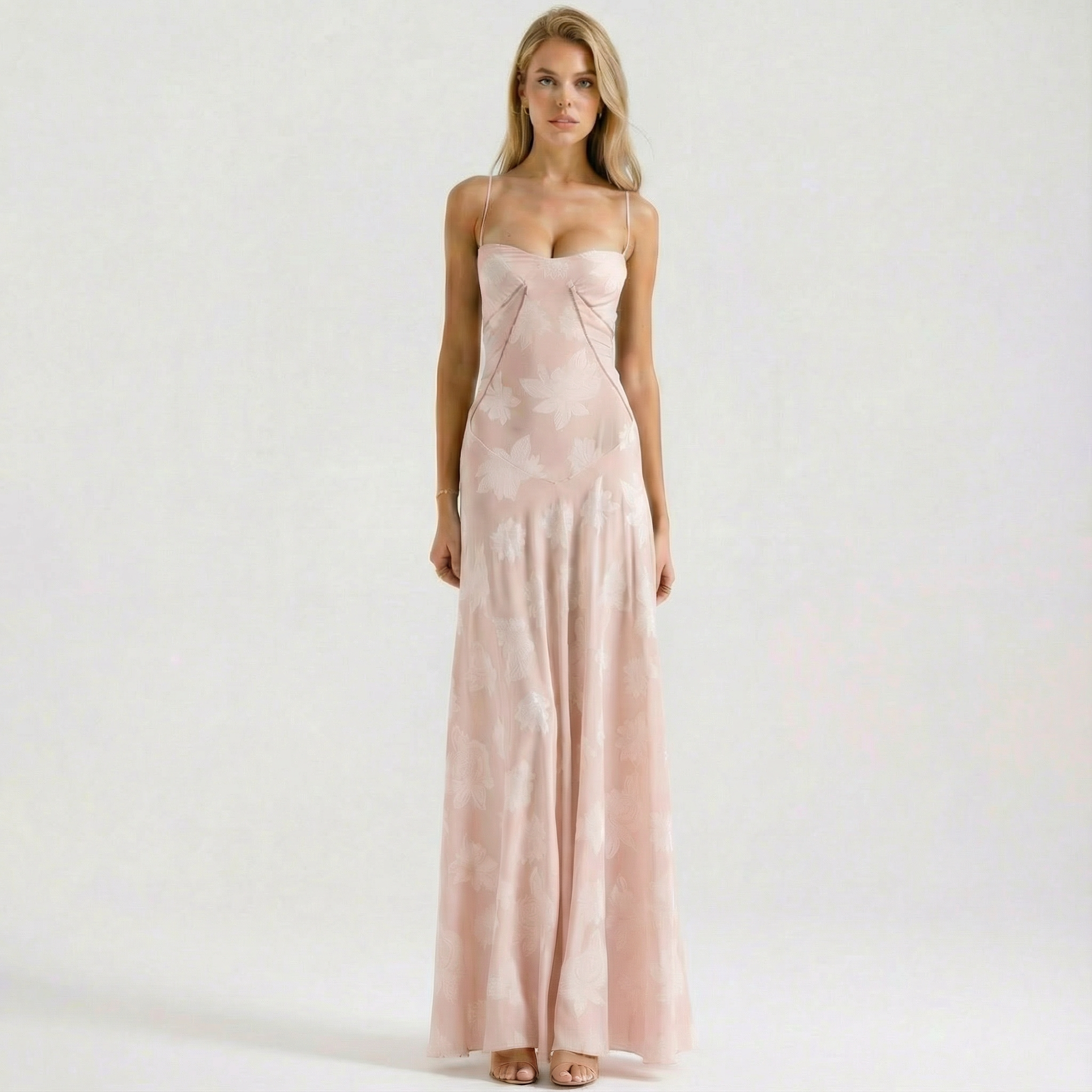 Willow | Women's Maxi Dress With Sweetheart Neckline And Floral Print | Romantic