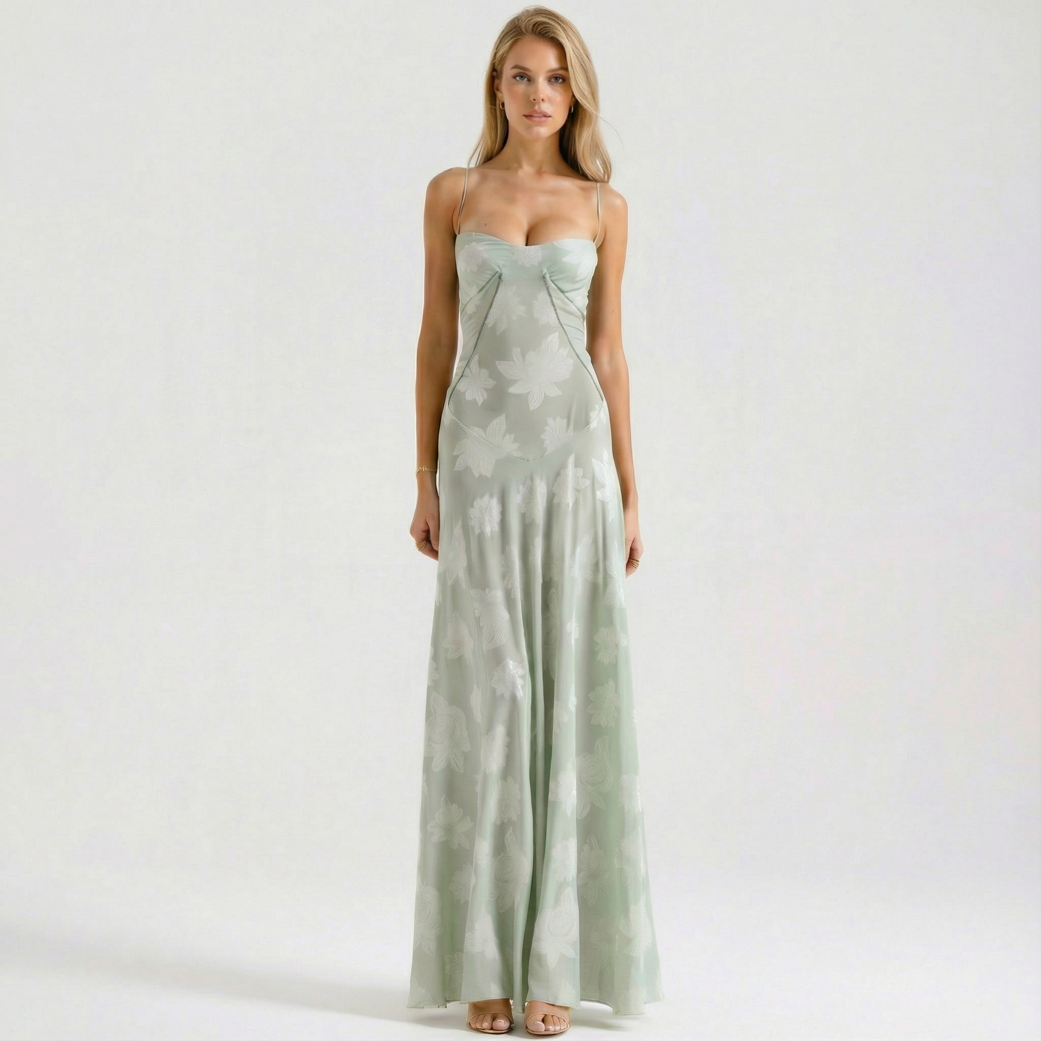 Willow | Women's Maxi Dress With Sweetheart Neckline And Floral Print | Romantic