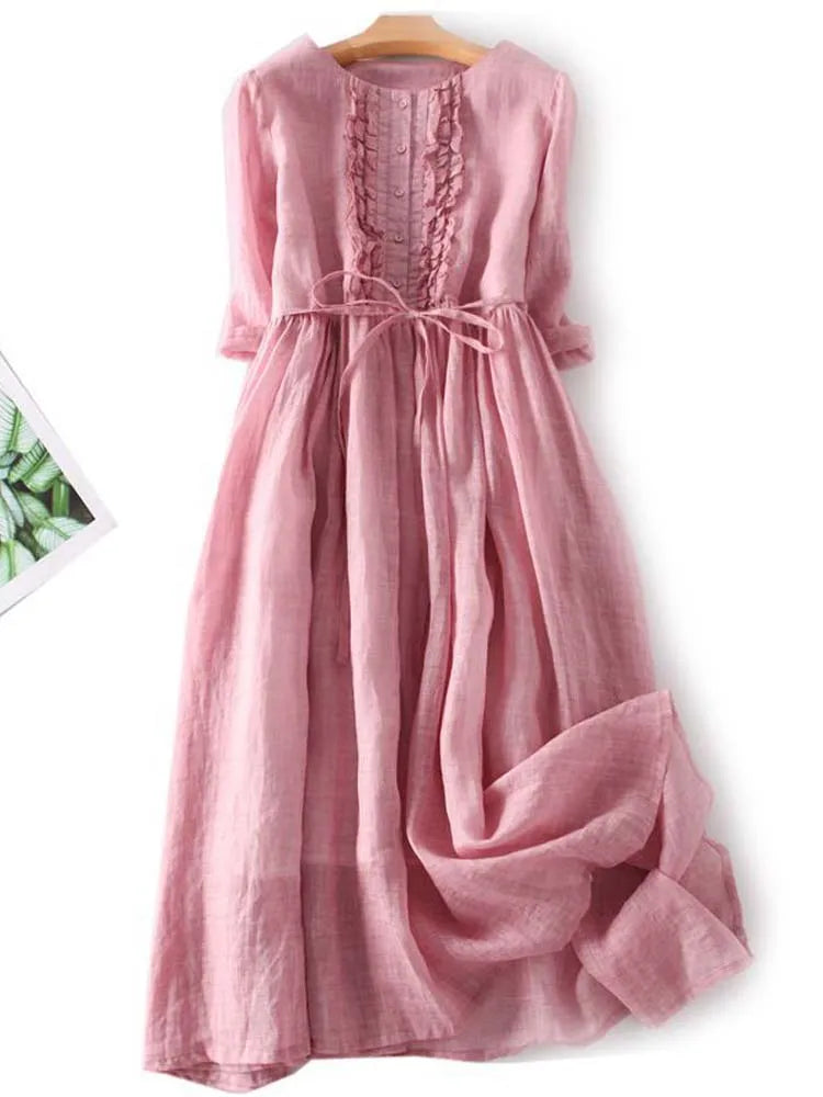 Stylish Linen Dress - Airy and Comfortable
