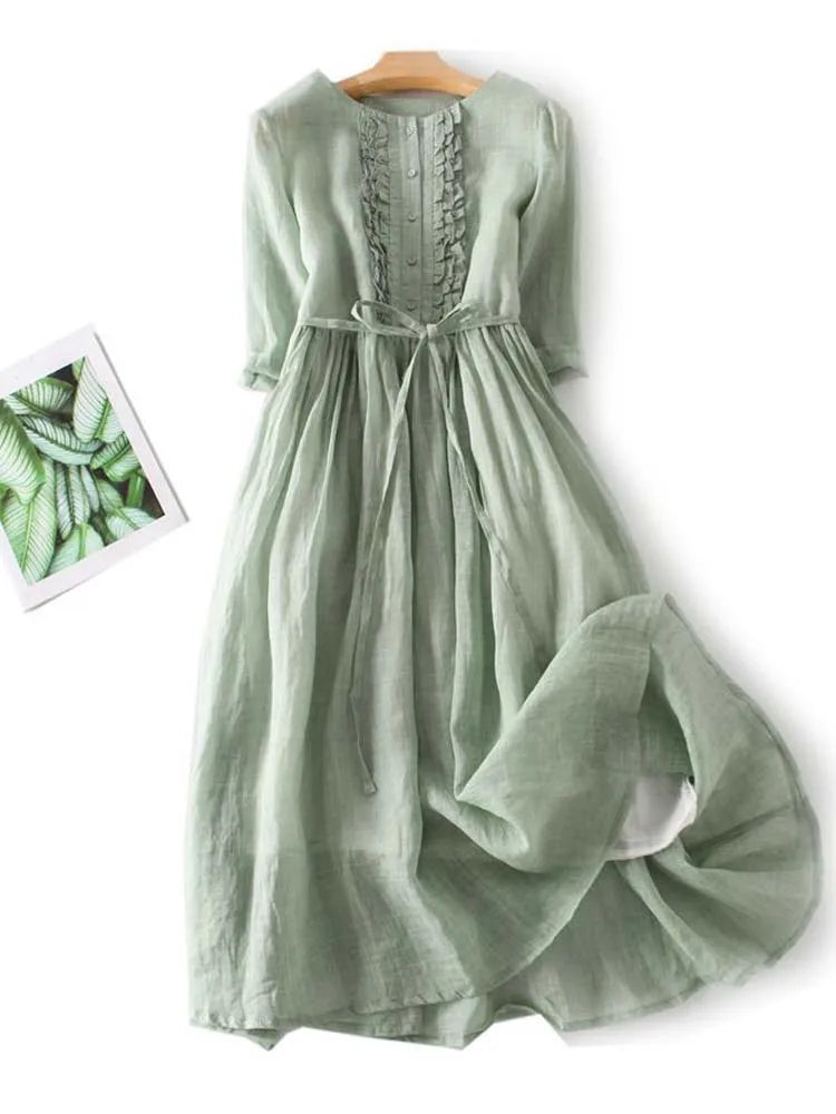 Stylish Linen Dress - Airy and Comfortable