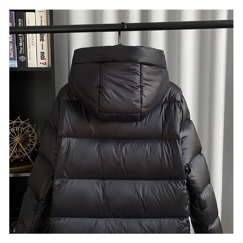 Women’s Black Jacket With Padded Hood | Puffer