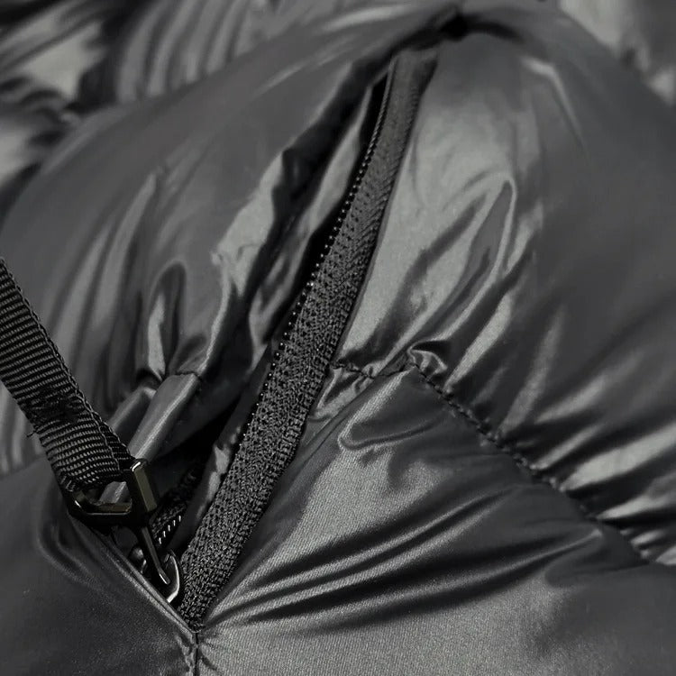 Women’s Black Jacket With Padded Hood | Puffer