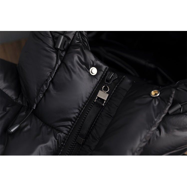 Women’s Black Jacket With Padded Hood | Puffer