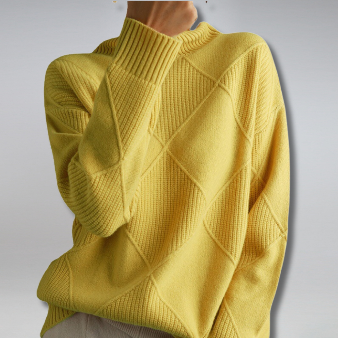 Women's Jumper With Diamond Knit Pattern | Knit