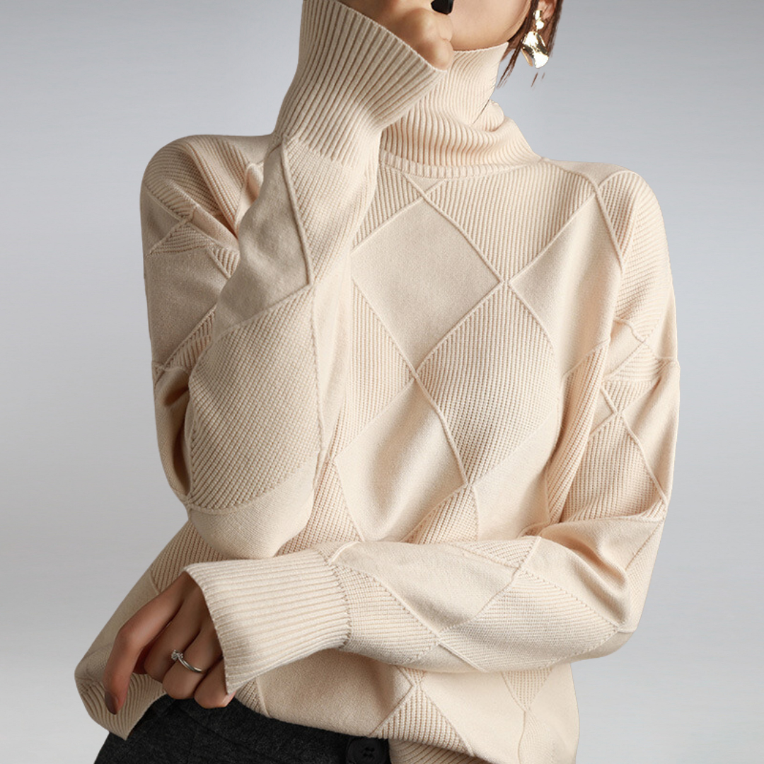 Women's Jumper With Diamond Knit Pattern | Knit