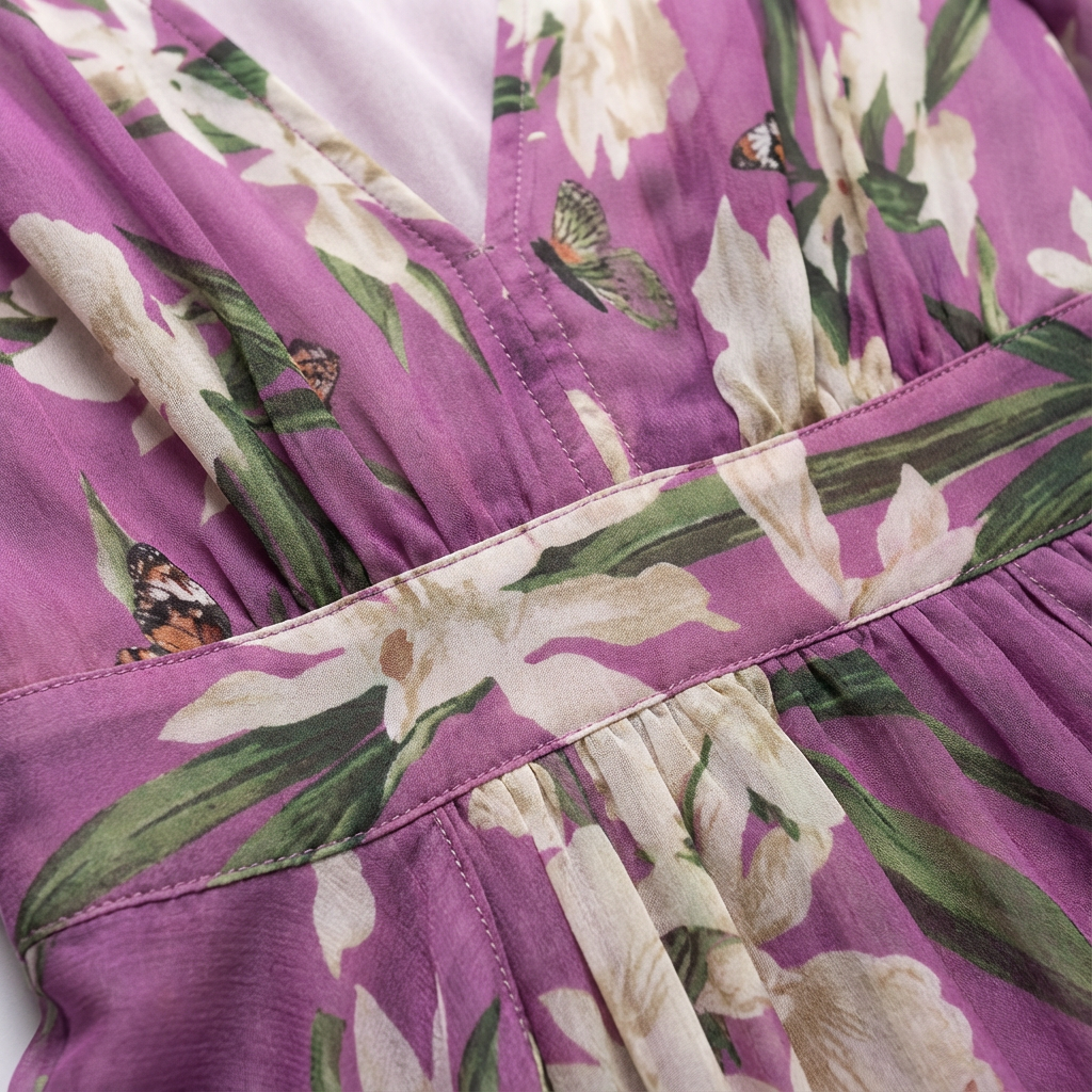 Zoe | Women's Purple Long Sleeve Floral Maxi Dress