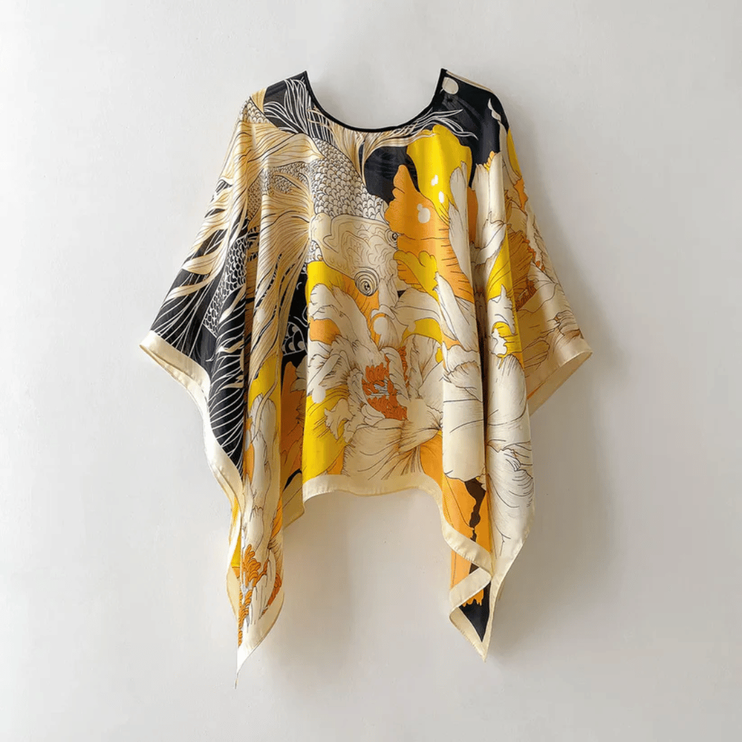Women's Floral Print Summer Blouse With Flowy Sleeves