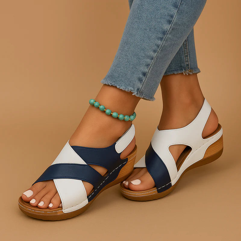 WOMEN'S SUMMER WEDGE SANDALS WITH CRISS-CROSS STRAPS