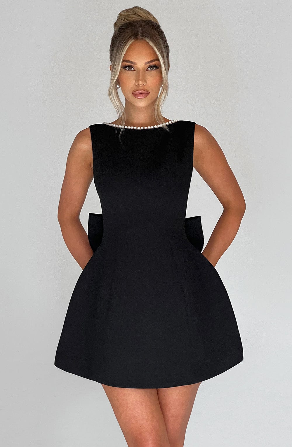 SATIN COCKTAIL MINI DRESS