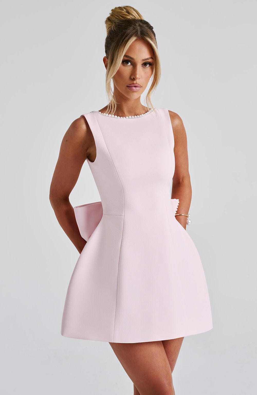 SATIN COCKTAIL MINI DRESS