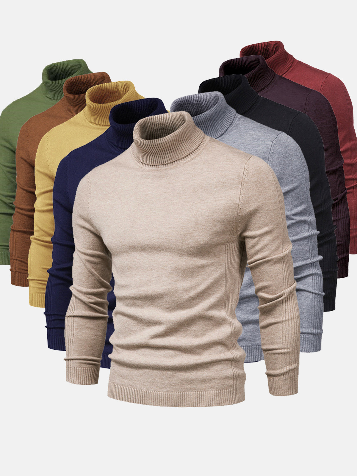 Men's Jumper With Ribbed Roll Neck | Knit