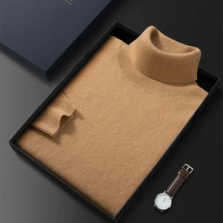 Men's Sweater With Ribbed Turtleneck | Knit