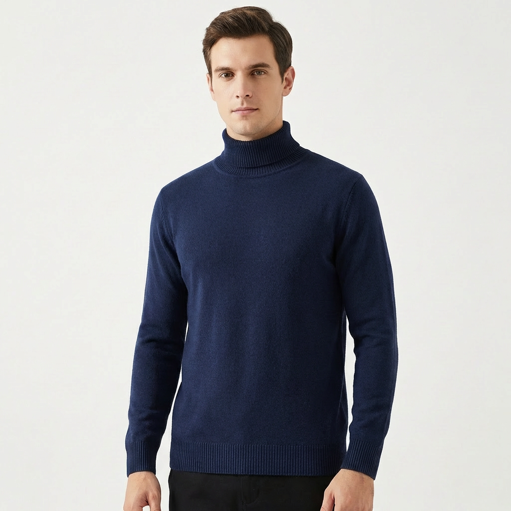 Oliver | Men's Roll Neck With Turtleneck Design And Fitted Cut | Sharp