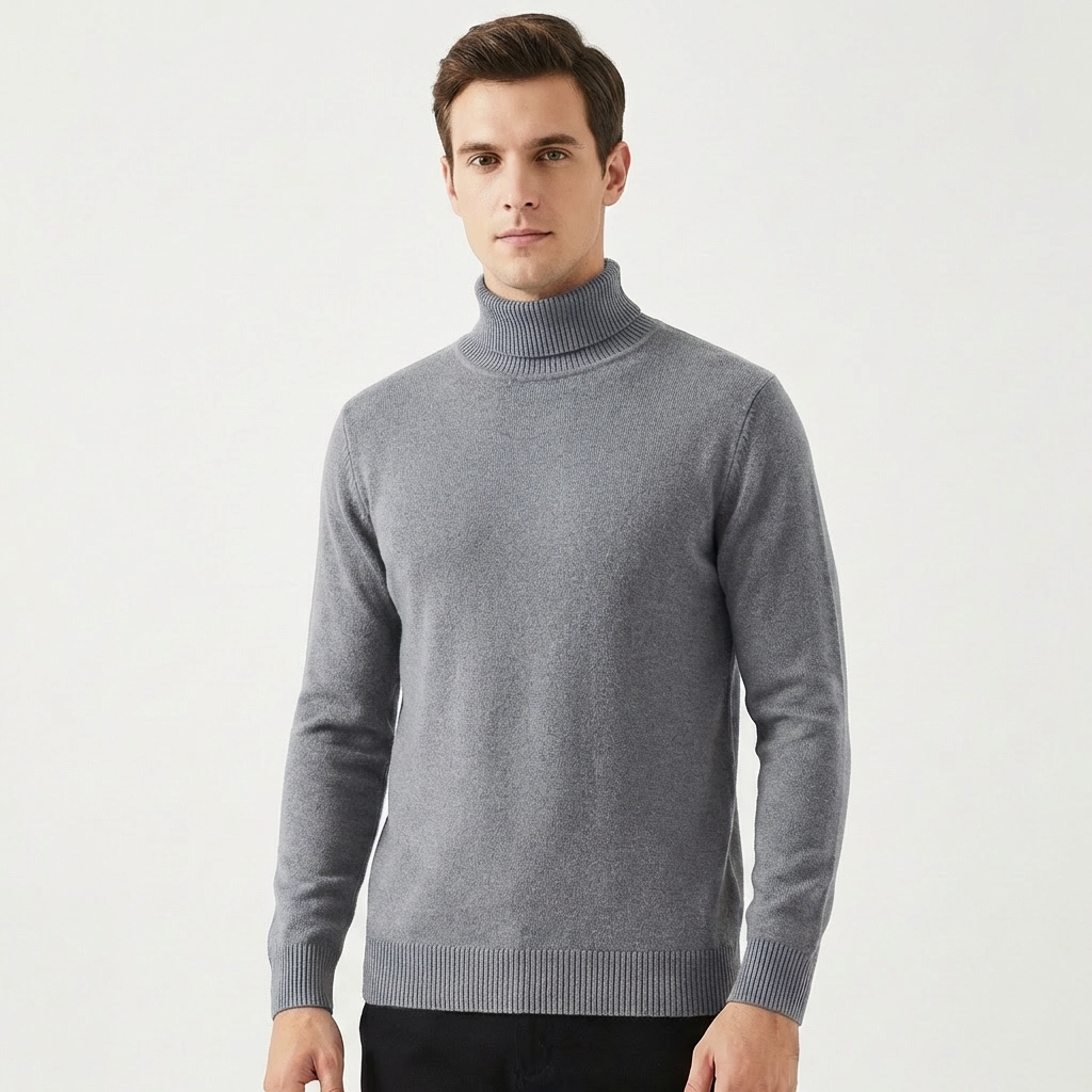 Oliver | Men's Roll Neck With Turtleneck Design And Fitted Cut | Sharp