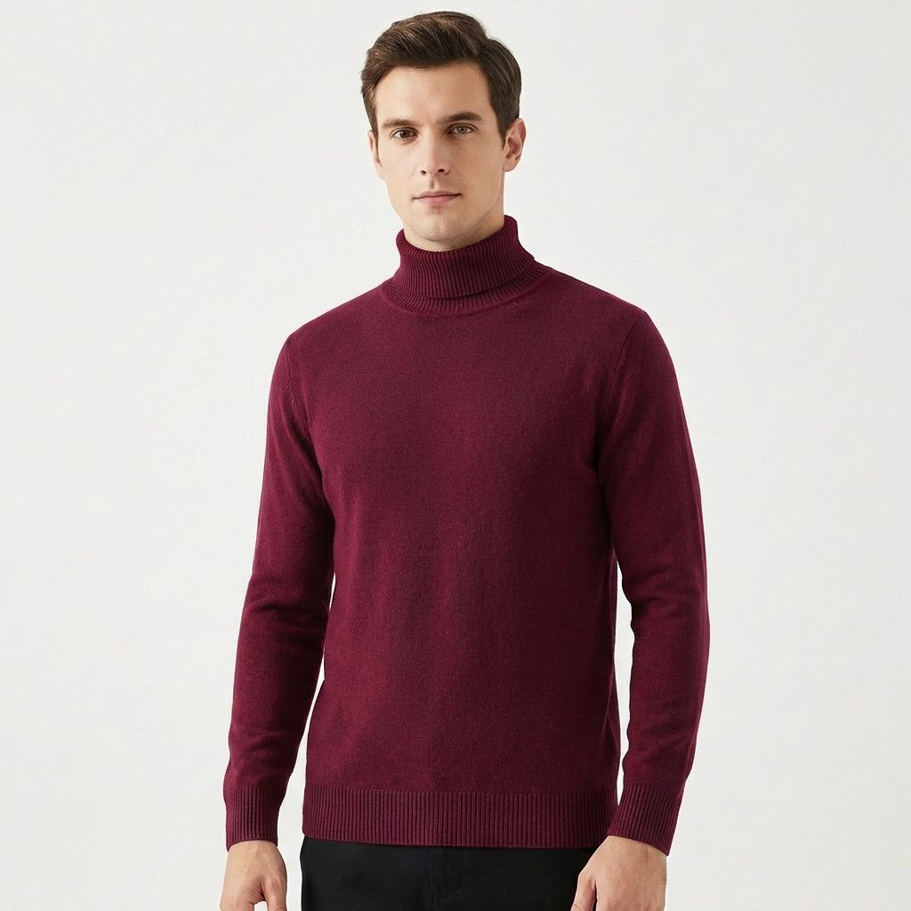 Oliver | Men's Roll Neck With Turtleneck Design And Fitted Cut | Sharp