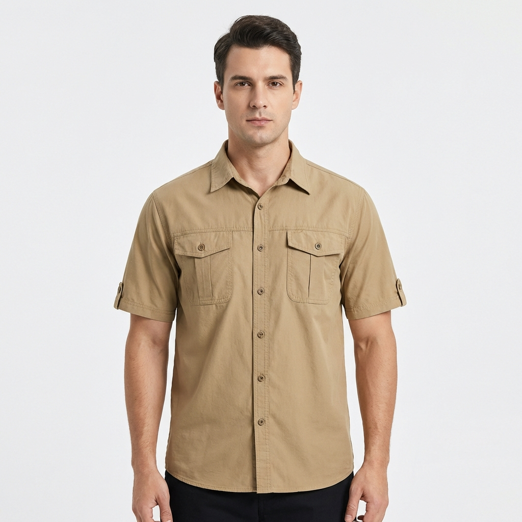 George | Men's Shirt With Chest Pockets And Short Sleeves | Utility
