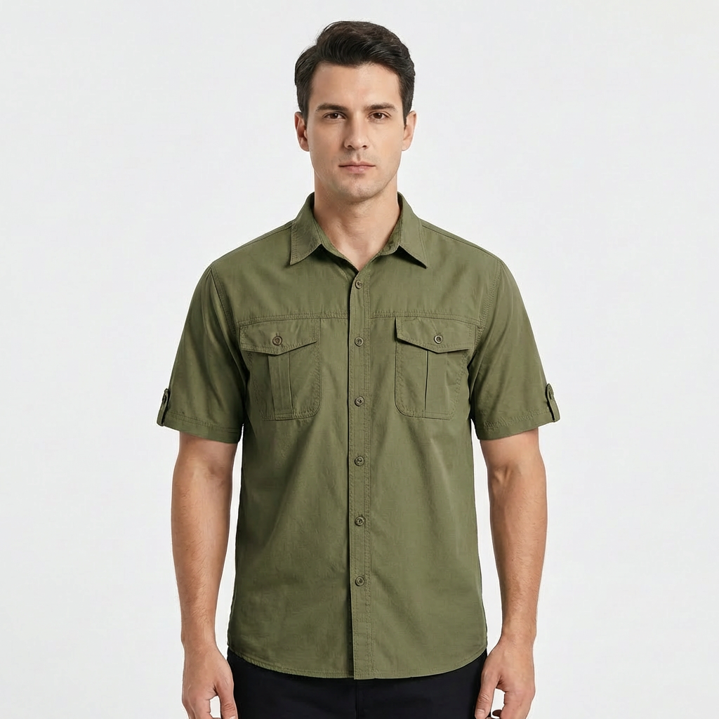 George | Men's Shirt With Chest Pockets And Short Sleeves | Utility